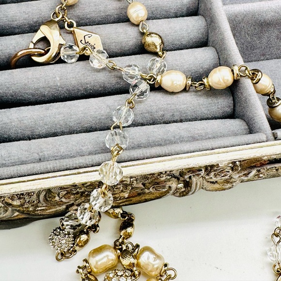 🔥Beautiful Pearl Statement Crystal Necklace - Picture 4 of 17